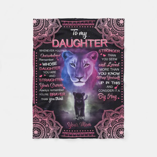 Couverture Polaire Personnalisé À Ma Fille Blanket, (Devant)