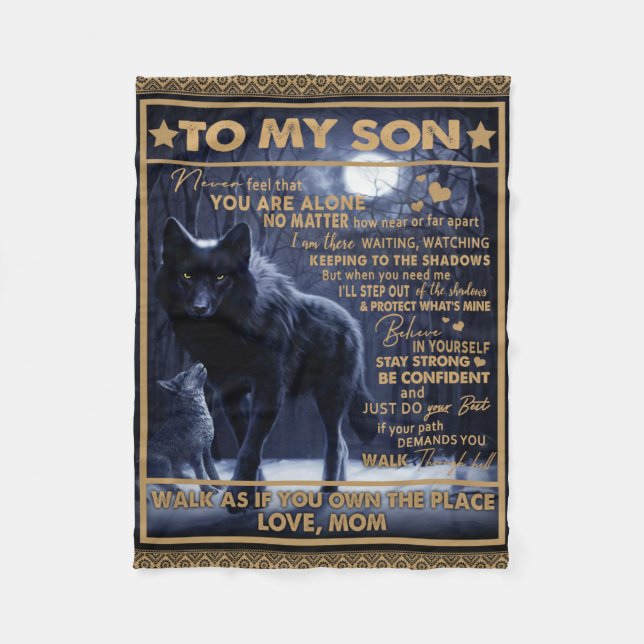 Couverture Polaire Personnalisé À Mon Fils Cadeau Anniversaire, (Devant)