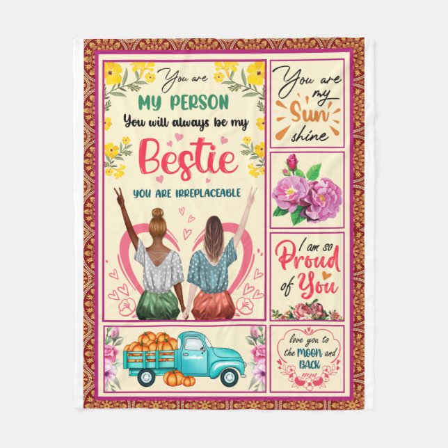 Couverture Polaire Personnalisé À Mon Meilleur Merci D'Ami Pour Tous| (Devant)