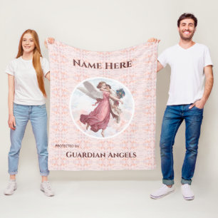 Couverture Polaire Personnalisé Ajouter le nom Guardian Angel Blanket