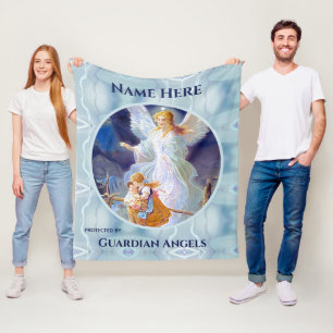 Couverture Polaire Personnalisé Ajouter le nom Guardian Angel Blanket