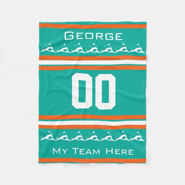 Couverture Polaire Personnalisé avec le nom,#, équipe, fan de sports (Devant)