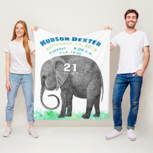 Couverture Polaire Personnalisé Baby Boy Birth Record Statistiques El