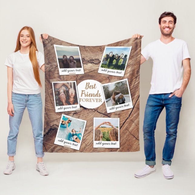 Couverture Polaire Personnalisé Best Friends 6 Photo Collage personna (En situation)
