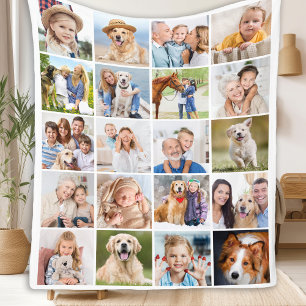 Couverture Polaire Personnalisé Cute Family 20 Photos Collage Simple
