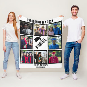 Couverture Polaire Personnalisé Fier Maman de l'année Graduation Phot
