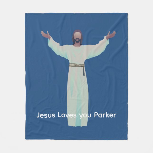 Couverture Polaire Personnalisé Lifesize Jesus Blanket - Customisez-l (Devant)