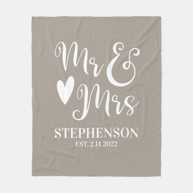 Couverture Polaire Personnalisé M. Mme Couples Mariage Fleece Blanket (Devant)