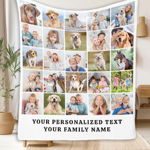 Couverture Polaire Personnalisé Moderne Cute Famille 25 Photo Collage