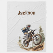 Personnalisé Nom Cosy Dirtbike Blanket Cadeau Fami