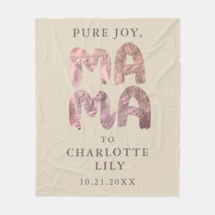 Couverture Polaire Personnalisé Nouveau nom de la maman bébé Date de