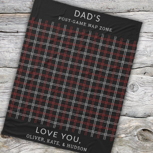 Couverture Polaire Personnalisé Papa Rouge Noir Plaid Fundy Zone Nap
