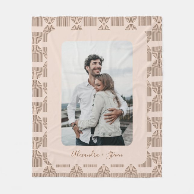 Couverture Polaire Personnalisé Photo Keepsaké Earthy Motif (Devant)