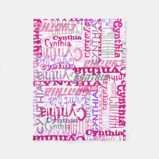 Couverture Polaire Personnalisé Pink Nom personnalisé Collage Girl's