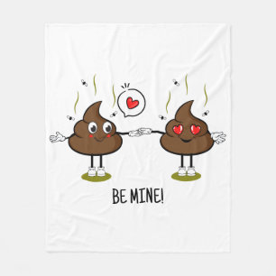 Couverture Polaire Personnalisé Poop Emoji Love Couple