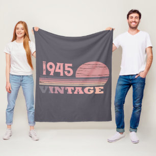 Couverture Polaire Personnalisé quatre-vingts vintage fête du 80e ann