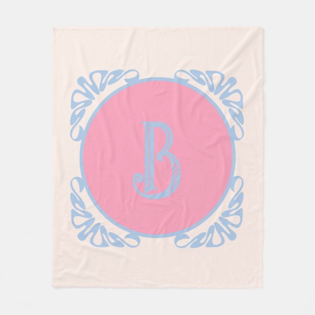 Couverture Polaire Personnalisé rose et bleu  (Devant)