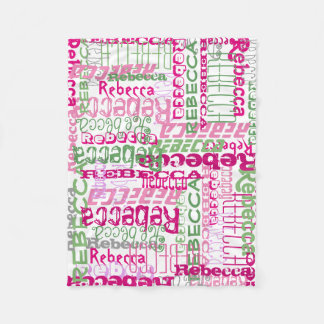 Couverture Polaire Personnalisé rose/vert Nom personnalisé Collage Gi