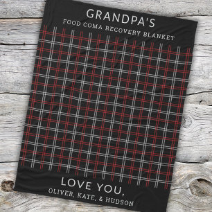 Couverture Polaire Personnalisé Rouge Noir Plaid Amusant Grand-père d