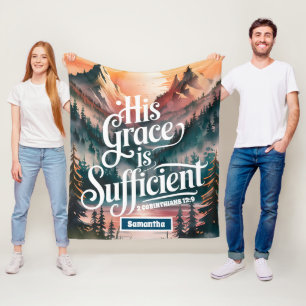 Couverture Polaire Personnalisé Sa grâce est Suffisamment chrétienne