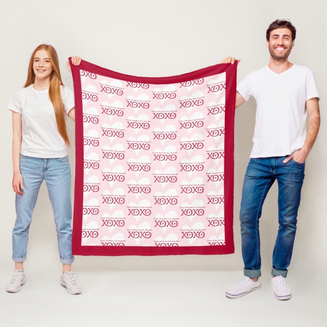 Couverture Polaire Personnalisé Valentine's Day Medium (En situation)