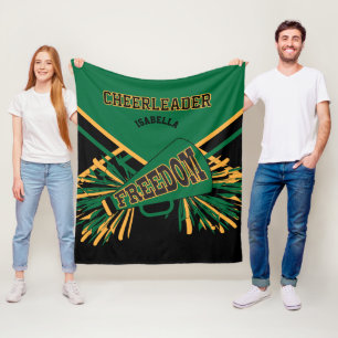 Couverture Polaire Personnalisé - 📣 - Vert foncé, Or et Noir