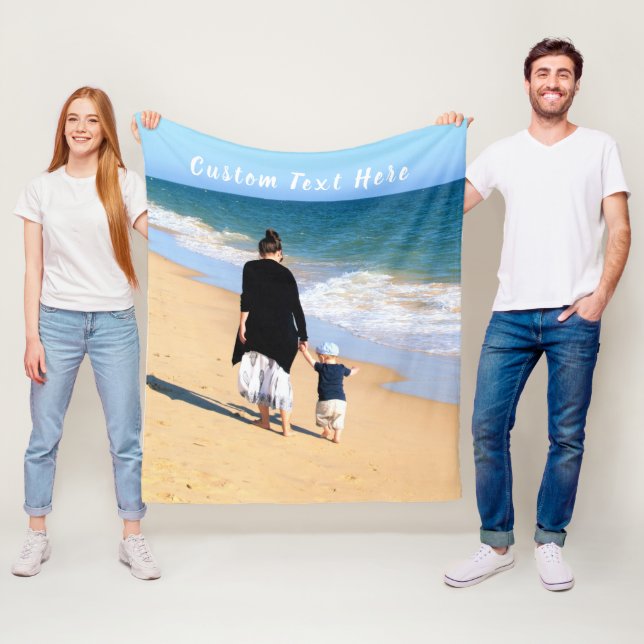 Couverture Polaire Personnalisé Votre Photo Fleece Blanket Texte Pers (En situation)