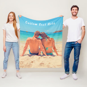Couverture Polaire Personnalisé Votre Photo Fleece Blanket Texte Pers