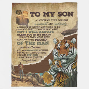 Couverture Polaire Personnalisée À Mon Fils Tigre Blanket, Lettre D