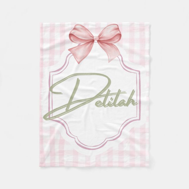 Couverture Polaire Personnalisée Delilah Baby Girl Nursery En vichy (Devant)