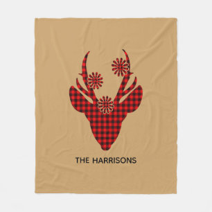 Couverture Polaire Personnalisée par Red Buffalo Plaid Femer Deer