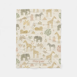 Couverture polaire personnalisée Safari Kids avec
