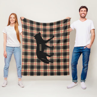 Couverture Polaire Personnaliser Chien Coyote Sauvage à Carreaux Beig