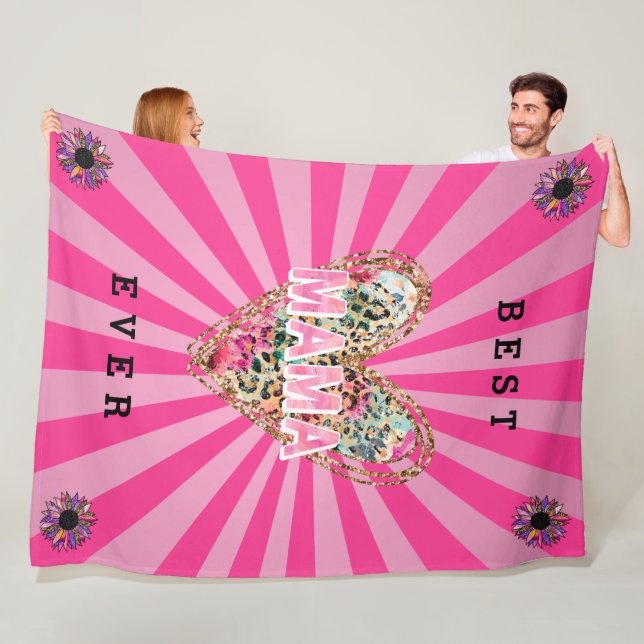 Couverture Polaire Personnaliser de la mère de la floraison cardiaque (En situation)