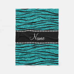 Couverture Polaire Personnaliser le nom parties scintillant turquoise
