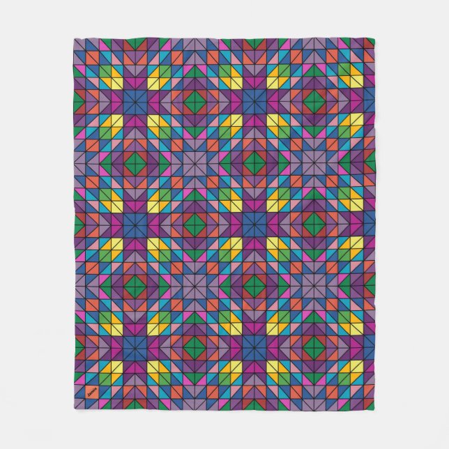 Couverture Polaire Personnaliser le nom Quilt Motif Thon (Devant)