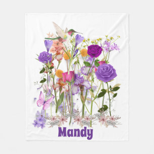 Couverture Polaire Personnaliser les fleurs du coeur