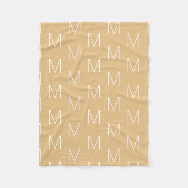 Couverture Polaire Personnaliser monogramme lettre initiale camel kak (Devant)