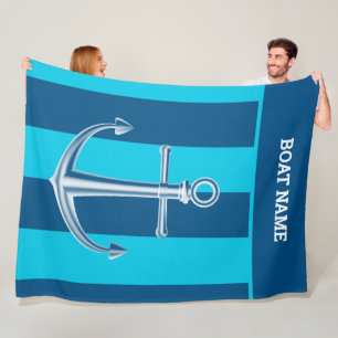 Couverture Polaire Personnaliser nautique Nom du bateau Ancre Marine