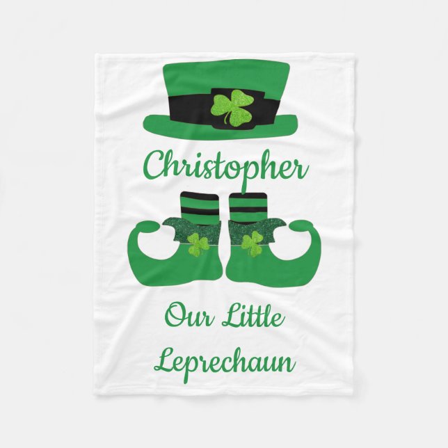 Couverture Polaire Personnaliser St. Patrick's Irish Green Leprechaun (Devant)