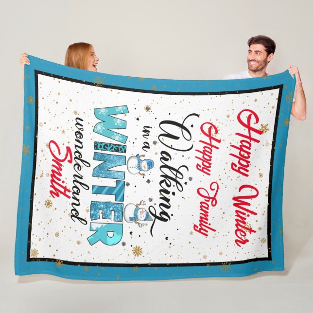 Couverture Polaire Personnaliser Winter Wonderland (En situation)