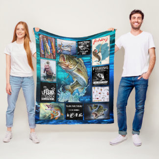 Couverture Polaire Personnalisez le cadeau de l'amoureux de la pêche 