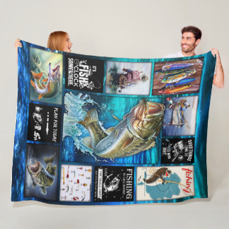 Couverture Polaire Personnalisez le cadeau de l'amoureux de la pêche 