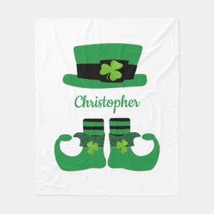 Couverture Polaire Personnalisez le vert noir de lutin de la Saint-Pa