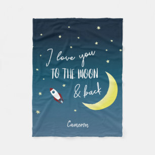 Couverture Polaire Personnalité Je t'aime à la lune et à l'espace