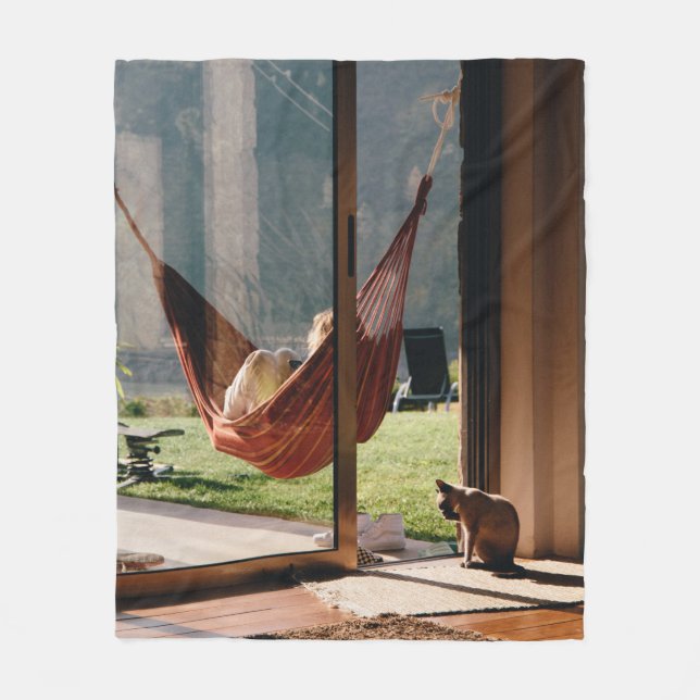 Couverture Polaire Personne en balançoire brune (Devant)
