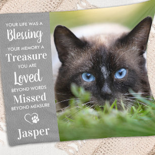 Couverture Polaire Pet Memorial Custom Souvenir Poème Photo Chat