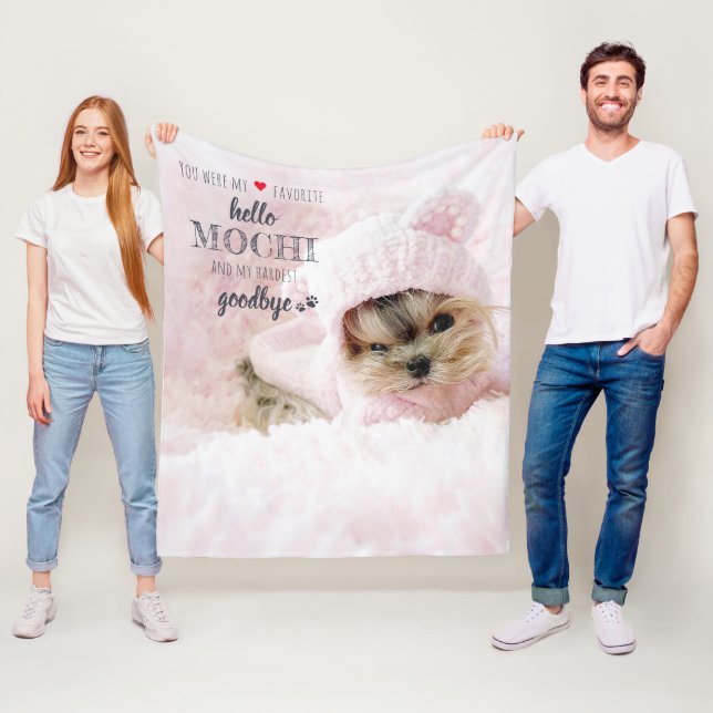 Couverture Polaire Pet Memorial Favori Hello Quote Keepsaké Photo (En situation)