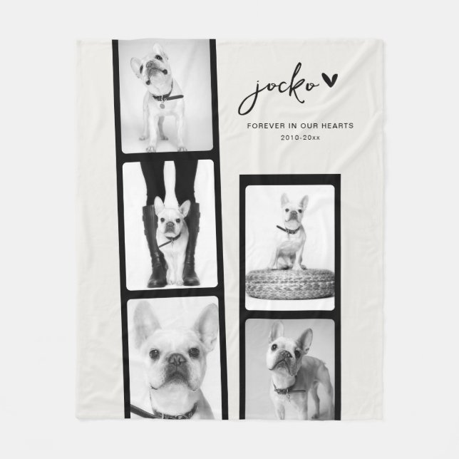 Couverture Polaire Pet Memorial Personalized Photo Strip Collage  (Devant)