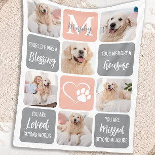Couverture Polaire Pet Memorial personnalisé Pastel Photo Collage Chi